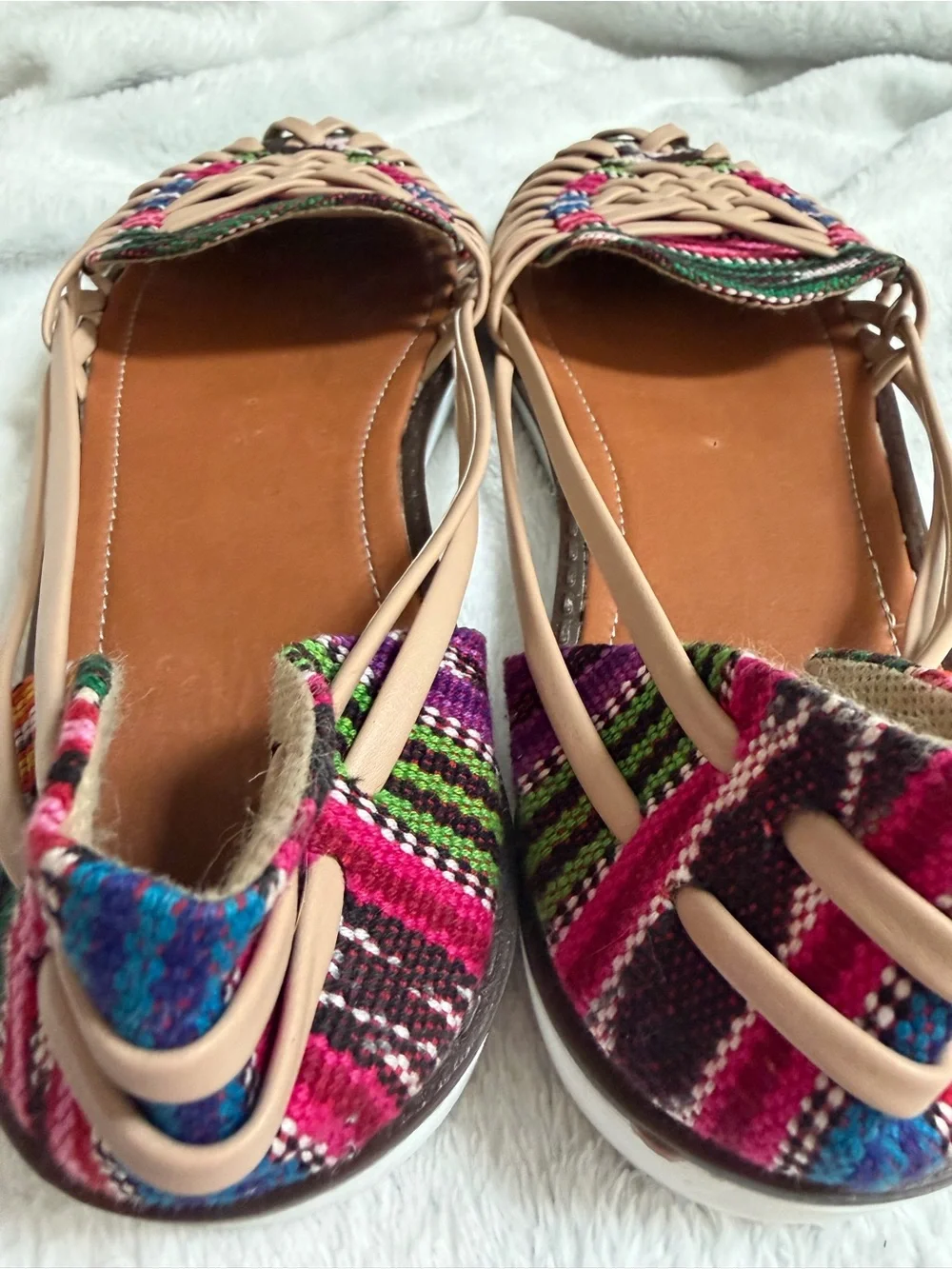 Women’s Boho Woven Huarache Slingback Sandals EU 40 US 9-9.5 Multicolor